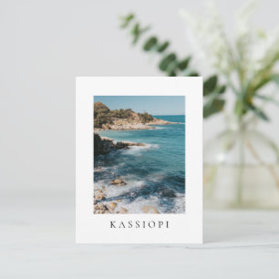 View at Kassiopi village coast, Corfu Postcard