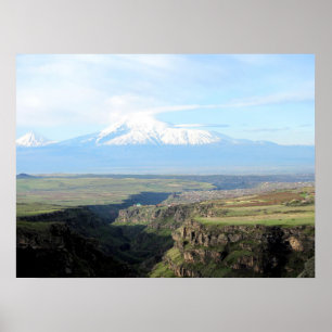 View at mountain Ararat from Armenian side Poster