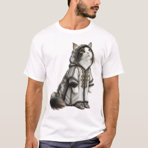 View Cat in Authentic Embroidered Selham T-Shirt