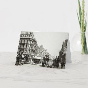 View down Oxford Street, London (b/w photo) Card