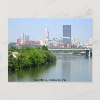 View from a bridge, Pittsburgh PA Postcard