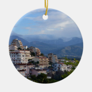 View From A Calabrian Hill Town Ceramic Ornament