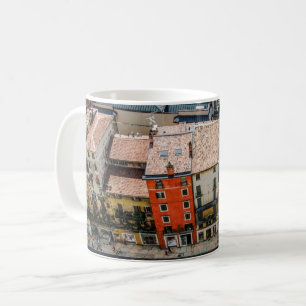 View from above of colorful facades of buildings coffee mug