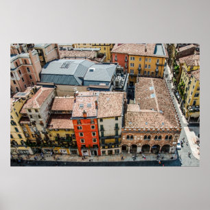 View from above of colorful facades of buildings poster