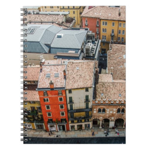 View from above of colourful facades of buildings notebook