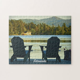 View from Adirondack Chairs in the Adirondacks, NY Jigsaw Puzzle
