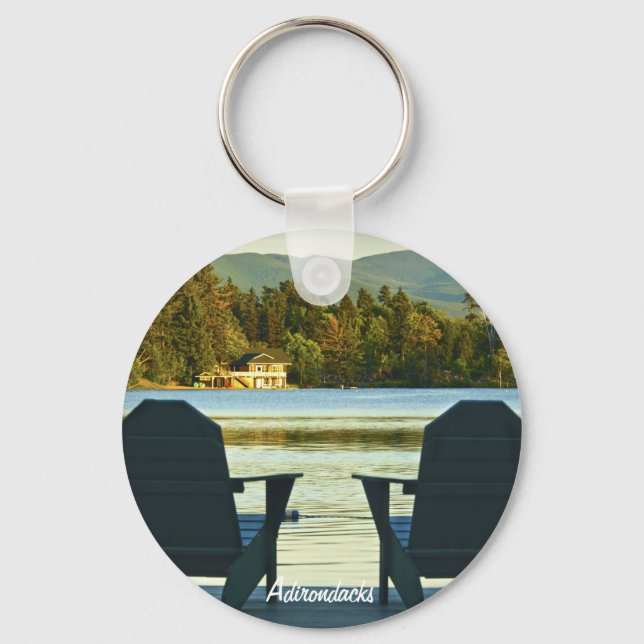 View from Adirondack Chairs in the Adirondacks, NY Key Ring (Front)