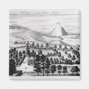 View from Avebury steeple of Silbury Hill Magnet