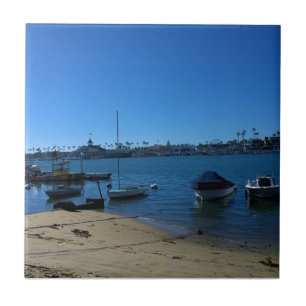 View from Balboa Island, Newport Beach, California Ceramic Tile