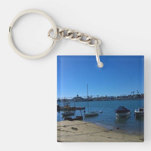 View from Balboa Island, Newport Beach, California Key Ring (Front)