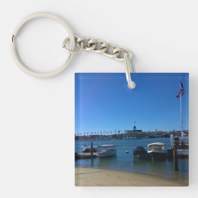 View from Balboa Island, Newport Beach, California Key Ring (Front)