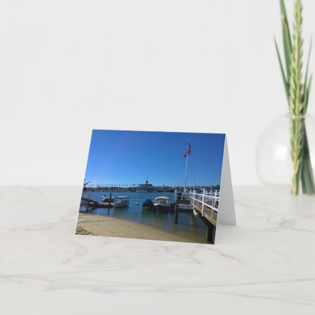 View from Balboa Island, Newport Beach, California Thank You Card (Front)