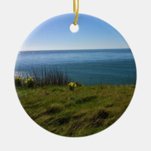 View from Cape Disappointment Lighthouse, WA Ceramic Ornament
