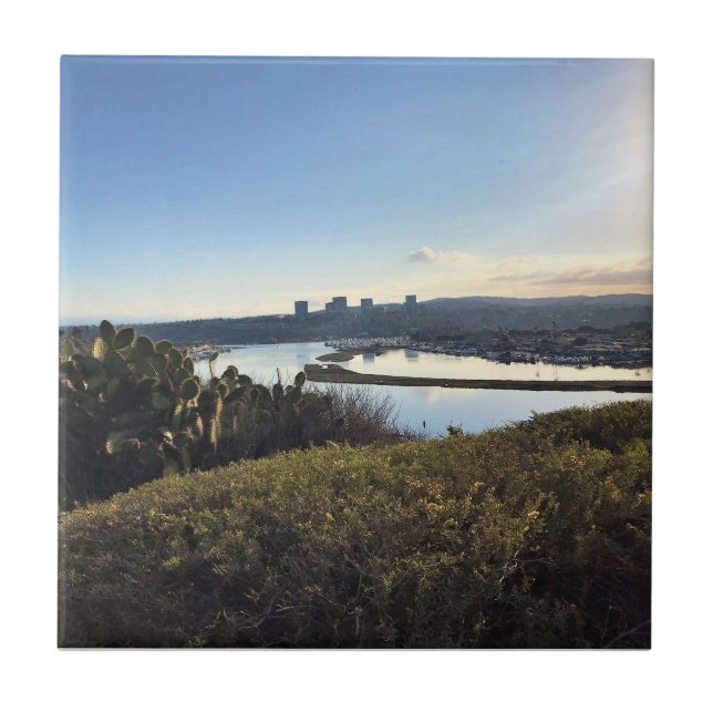 View from Castaways Park, Newport Beach, CA Ceramic Tile (Front)