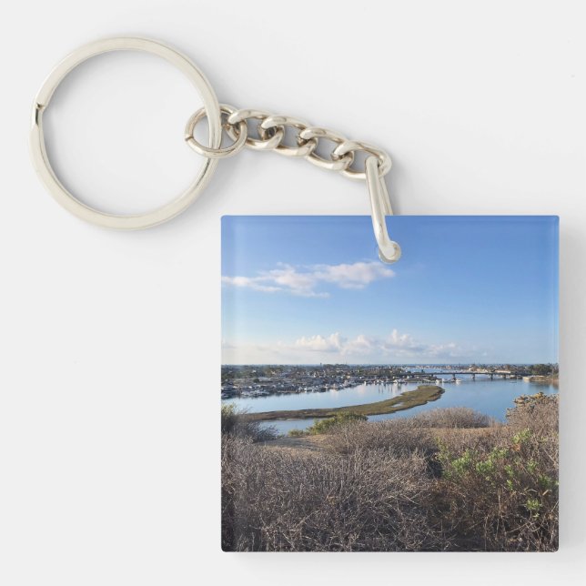 View from Castaways Park, Newport Beach, CA Key Ring (Front)
