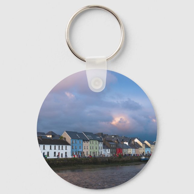 View from Claddagh of The Long Walk and Old Quays Key Ring (Front)