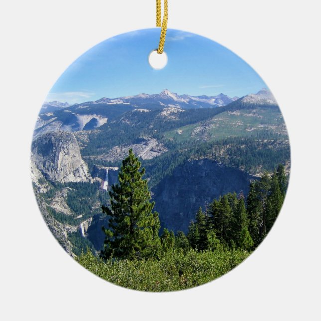 View from Glacier Point, Yosemite, CA Ceramic Ornament (Front)