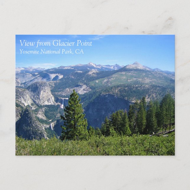View from Glacier Point, Yosemite, CA Postcard (Front)