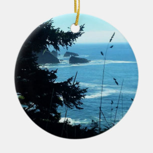 View from Hart's Cove, Oregon Coast Ceramic Ornament