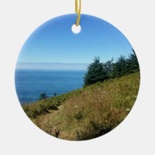 View from Hart's Cove Trail, Oregon Coast Ceramic Ornament