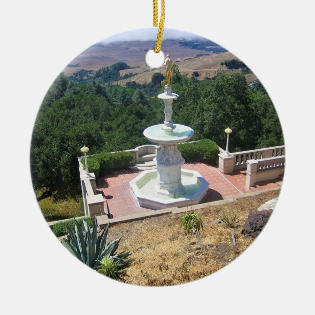 View from Hearst Castle, San Simeon, California Ceramic Ornament (Front)