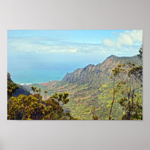 View from Kalalau Lookout, Kauai, Hawaii Poster