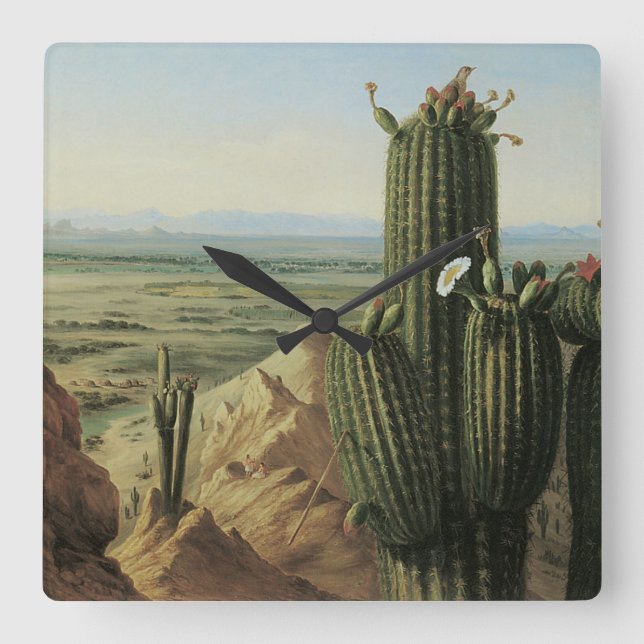 View from Maricopa Mountain Near Rio Gila by Pratt Square Wall Clock (Front)