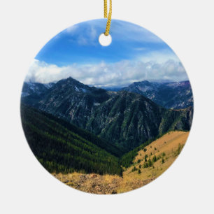 View from Mount Howard Summit, OR Ceramic Ornament