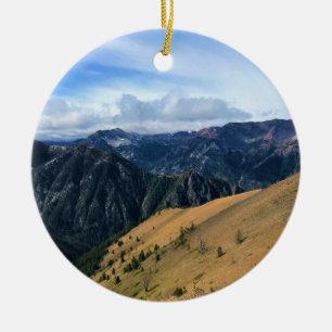 View from Mount Howard Summit, OR Ceramic Ornament