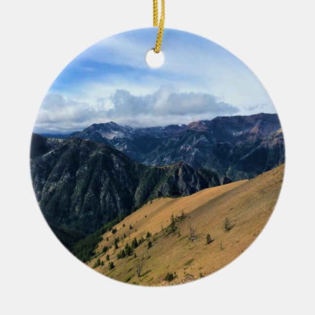 View from Mount Howard Summit, OR Ceramic Ornament (Front)