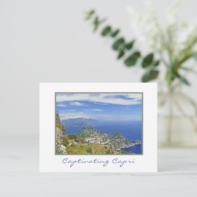 View From Mt. Solaro Atop Capri/Amalfi Coast,Italy Postcard (Standing Front)