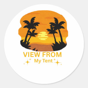 View from My Tent – Camping Classic Round Sticker