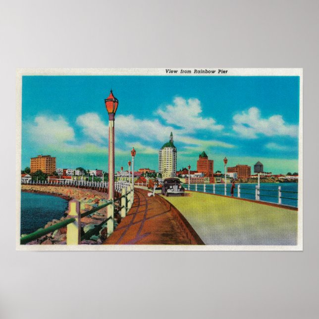 View From Rainbow Pier, Long Beach Poster (Front)