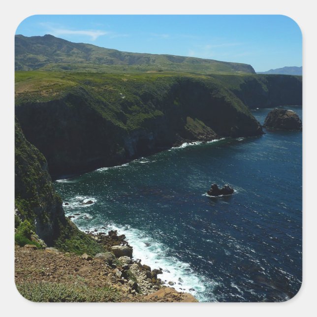 View from Santa Cruz Island in Channel Islands Square Sticker (Front)