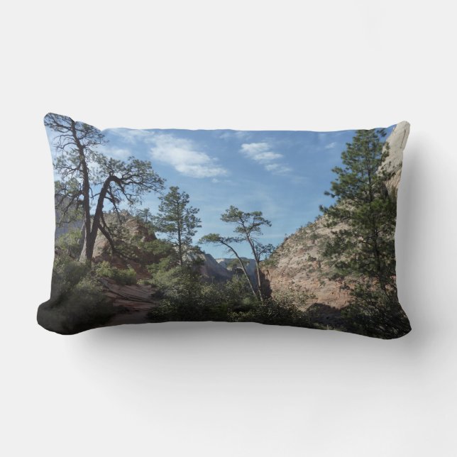 View from Scout Lookout at Zion National Park Lumbar Cushion (Front)