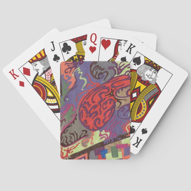 "View from spaceship" Abstract Art Playing Cards (Back)