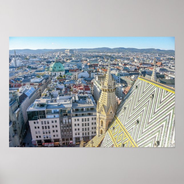 View from St. Stephen's Cathedral Tower, Vienna Poster (Front)