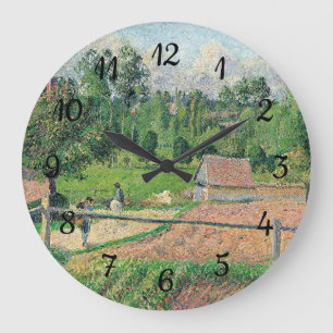 View from the Artist's Window Camille Pissarro Large Clock