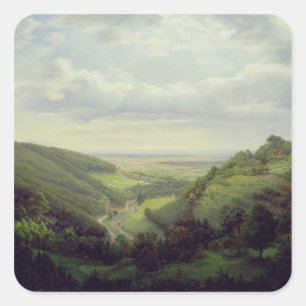 View from the Heilenberg Castle at Jugenheim Square Sticker