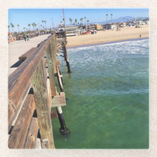 View from the Pier, Newport Beach, California Glass Coaster