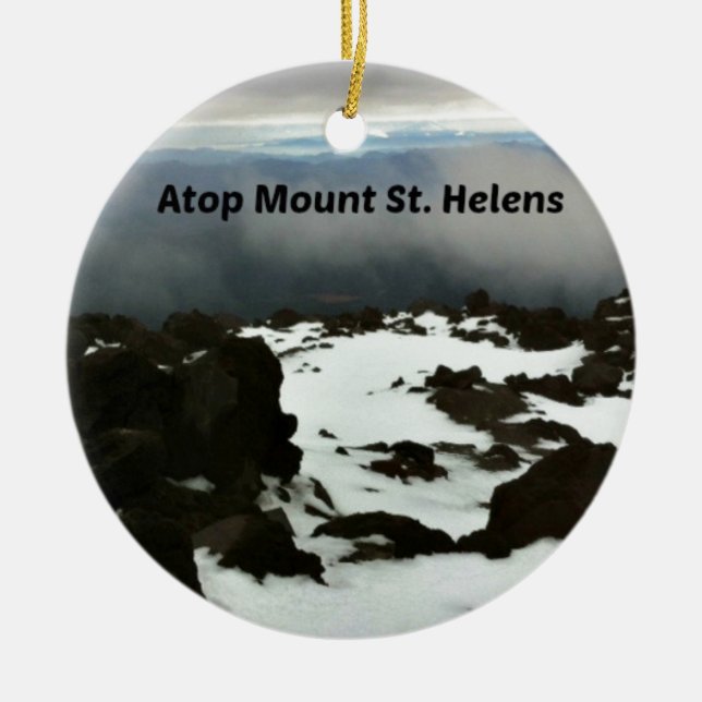 View from the top of Mt. St. Helens Ceramic Ornament (Front)