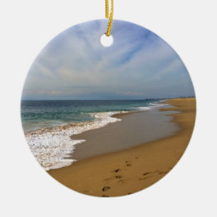 View from the Wedge, Newport Beach, California Ceramic Ornament