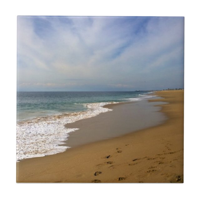 View from the Wedge, Newport Beach, California Ceramic Tile (Front)
