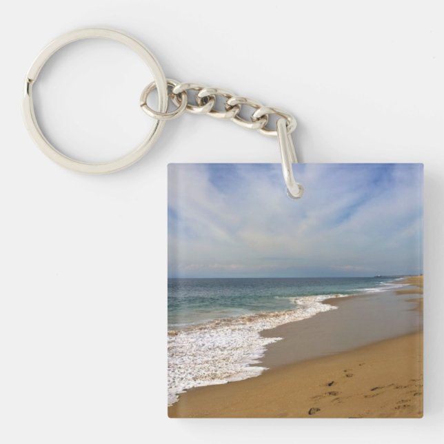 View from the Wedge, Newport Beach, California Key Ring (Front)