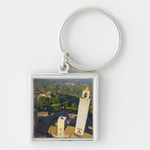 View From Tower, San Gimignano, Siena, Tuscany Key Ring