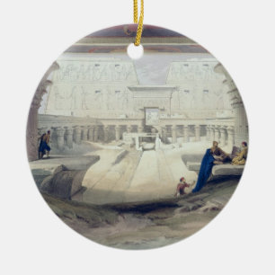 View from under the Portico of Temple of Edfou, Up Ceramic Tree Decoration