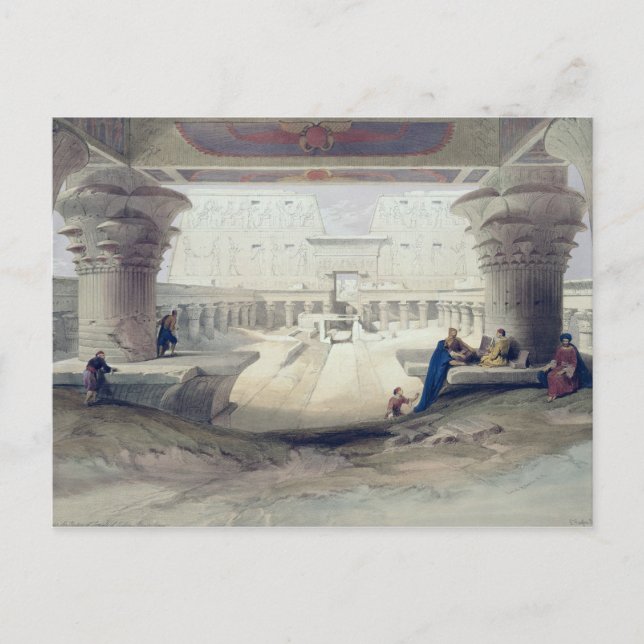 View from under the Portico of Temple of Edfou, Up Postcard (Front)