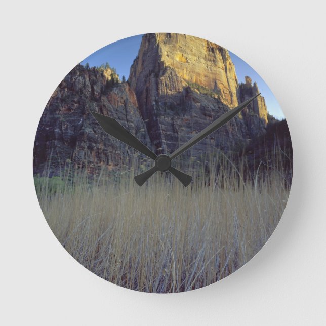 View from Virgin River flood plain, Zion Canyon Round Clock (Front)