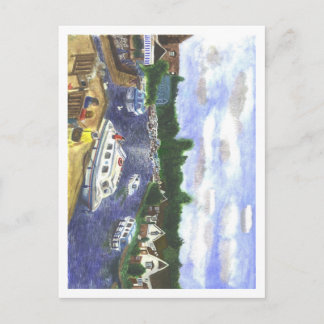 View from Wroxham Bridge Norfolk Broads Postcard