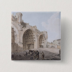 View in the Roman Forum (The Temple of Peace) 1779 15 Cm Square Badge